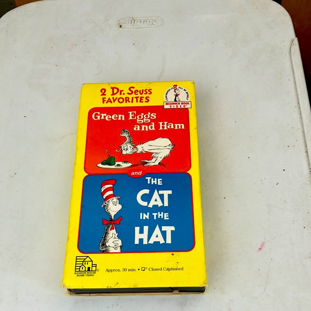 Dr. Seuss, green eggs and ham, and the cat in the hat VHS